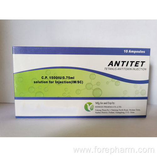 Tetanus antitoxin injection for human use